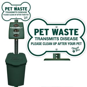 Plastic Pet Waste Station - Bone Sign