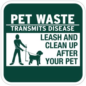 Pet Waste Sign - No Fine - Square