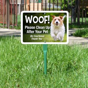 Yard Sign 18" Kit - Woof! Please Clean Up