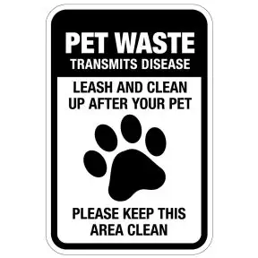Pet Waste Sign - No Fine - Pawprint