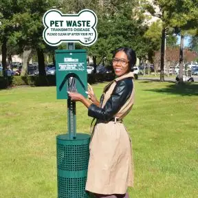 Metal Pet Waste Station - Bone Sign